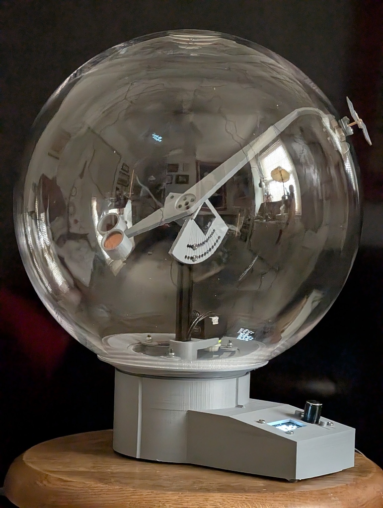 Full Orbigator assembly showing 3D-printed base and control box